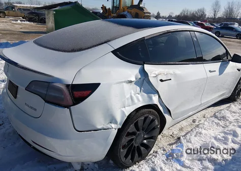 2023 Tesla Model 3 Performance Dual Motor All-Wheel Drive из США, поврежденный, VIN 5YJ3E1EC1PF384762